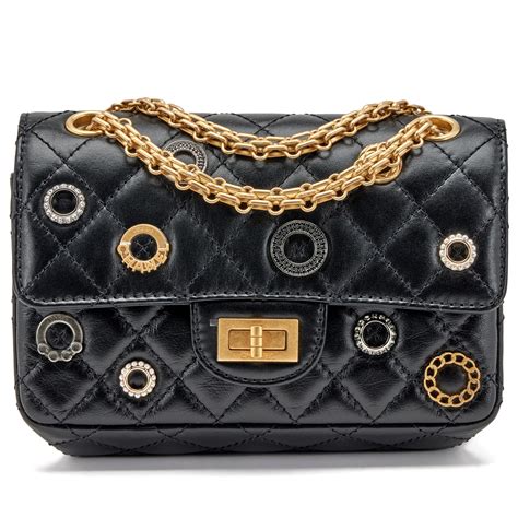 chanel reissue 226 black with gold hardware|chanel 2.55 reissue flap size.